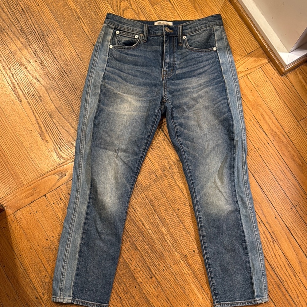 Madewell cruiser straight Two-Tone Denim Jeans